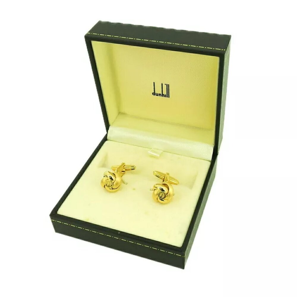DUNHILL Cuffs D Mark Gold Bracket Authentic USED - Picture 8 of 9